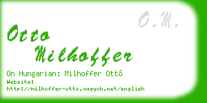 otto milhoffer business card